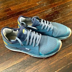 Lems Mesa trail sneaker, Coastal color (dark turquoise and blue), size 10.5